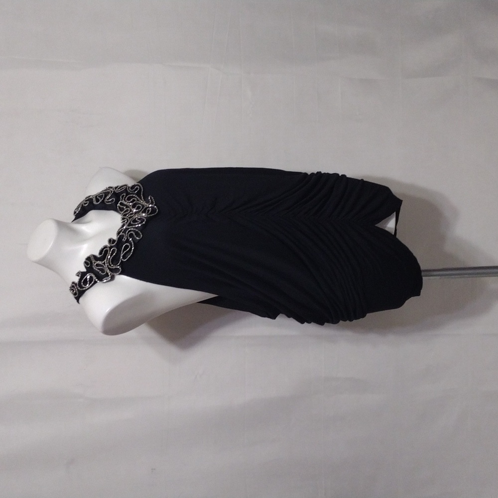 B Sharp Rhinestone Halter Tunic Top Large Y2K Glam Party Clubwear Bling - Picture 4 of 12